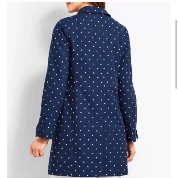 Talbots 12 Navy Polka Dot jacket Coat nwt - Picture 3 of 10